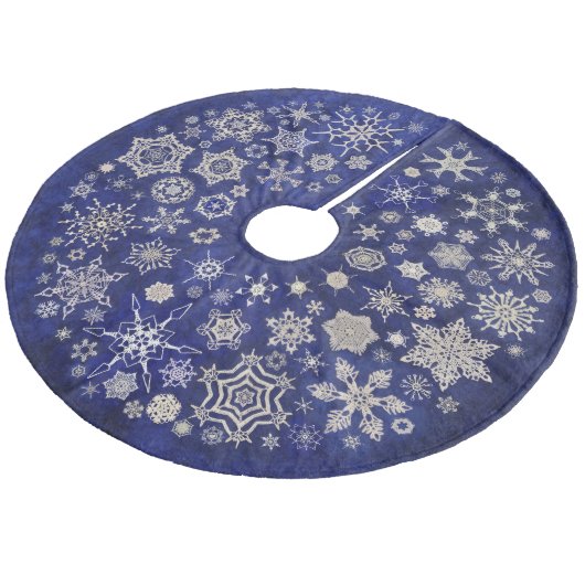 Snowcatcher Snowflakes Fleece Tree Skirt Fleece Kerstboom Rok (Gekanteld)