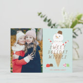 Snowcone-fotokerstkaart Aankondiging (Staand voorkant)