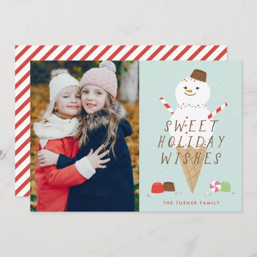 Snowcone-fotokerstkaart Aankondiging (Voorkant / Achterkant)