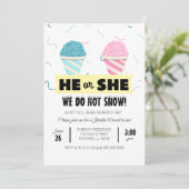 Snowcone Gender Reveal Party Kaart (Staand voorkant)