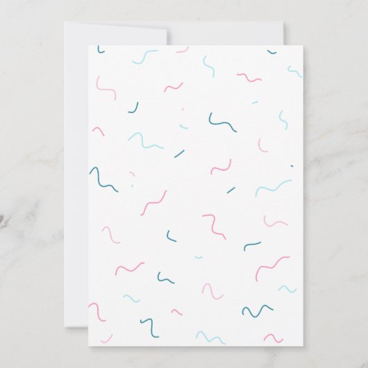 Snowcone Gender Reveal Party Kaart (Achterkant)