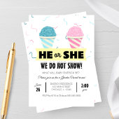 Snowcone Gender Reveal Party Kaart