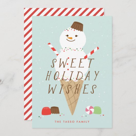 Snowcone-kerstWenskaart Aankondiging (Voorkant / Achterkant)