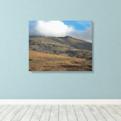 Snowden North Wales Briefkaart Poster Faux Canvas (Insitu (Houten vloer))