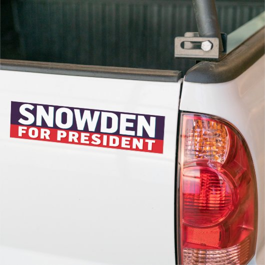 Snowden voor President Bumpersticker (Op Truck)