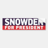 Snowden voor President Bumpersticker (Voorkant)