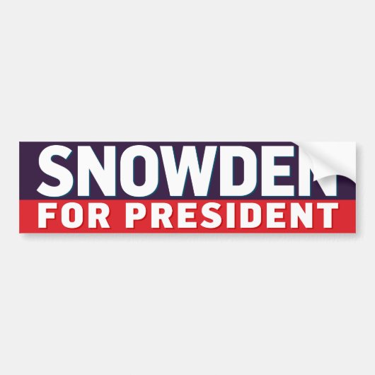 Snowden voor President Bumpersticker (Voorkant)