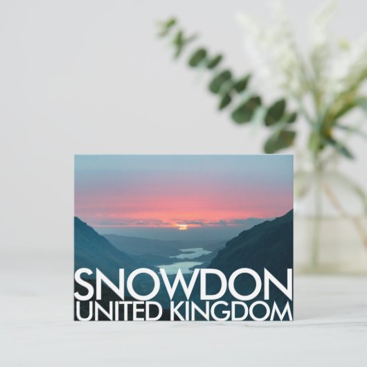 Snowdon, Caernarfon, Briefkaart Verenigd Koninkrij (Staand voorkant)