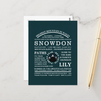 Snowdon monteren, Expedition-gegevens monteren Briefkaart