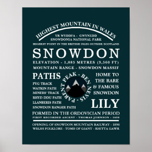 Snowdon monteren, Expedition-gegevens monteren Poster