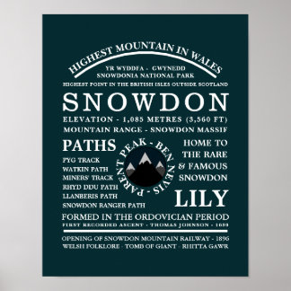 Snowdon monteren, Expedition-gegevens monteren Poster