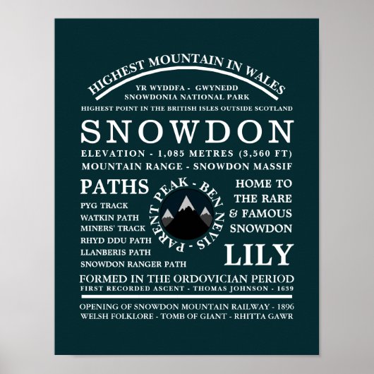 Snowdon monteren, Expedition-gegevens monteren Poster (Voorkant)