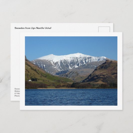 Snowdon van Llyn Nantlle Uchaf Briefkaart (Voorkant / Achterkant)
