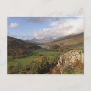 Snowdon vanaf Capel Curig, Gwynedd, Wales (RF) Briefkaart