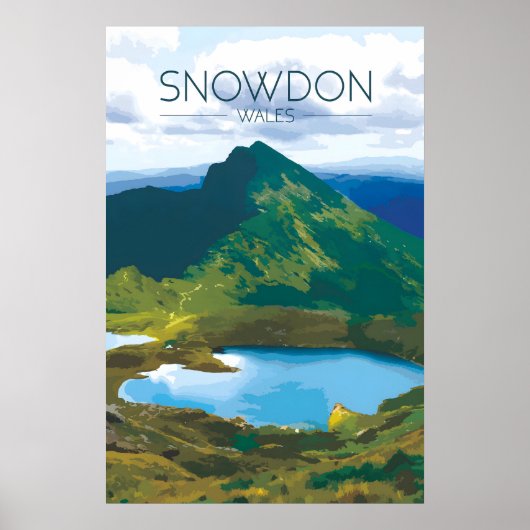 Snowdon Wales Reisposter Poster (Voorkant)