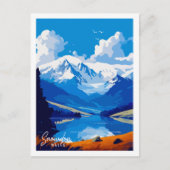 Snowdon Wales vintage reisillustratie Briefkaart (Voorkant)