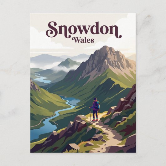 Snowdon (Yr Wyddfa) Wales Briefkaart (Voorkant)
