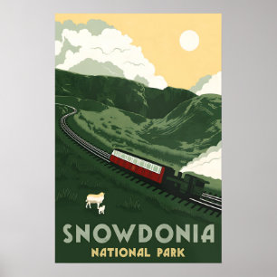 Snowdonia National Park Reisposter Groen Poster