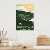 Snowdonia National Park Reisposter Groen Poster (Keuken)