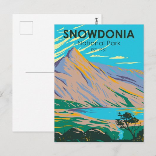 Snowdonia National Park Wales Lake Glaslyn  Briefkaart (Voorkant / Achterkant)