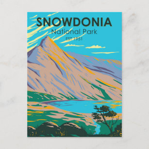Snowdonia National Park Wales Lake Glaslyn  Briefkaart