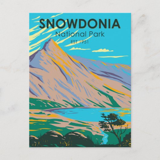 Snowdonia National Park Wales Lake Glaslyn  Briefkaart (Voorkant)