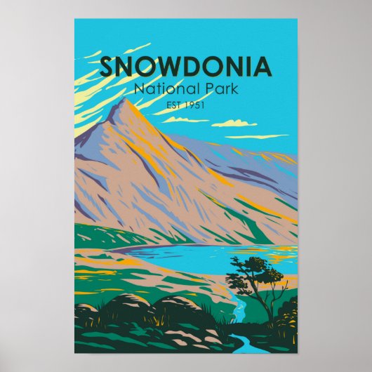 Snowdonia National Park Wales Lake Glaslyn Poster (Voorkant)