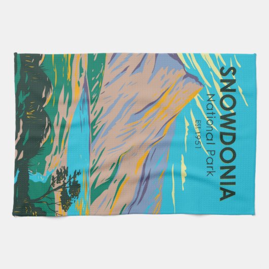 Snowdonia National Park Wales Lake Glaslyn  Theedoek (Horizontaal)