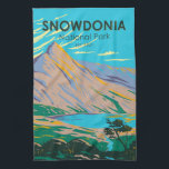Snowdonia National Park Wales Lake Glaslyn  Theedoek<br><div class="desc">Snowdonia vectorillustraties ontwerpen. De historische Snowdon Mountain Railway van het park beklimt naar de top van de hoogste berg van Wales,  Mount Snowdon,  die uitzichten over het zee naar Ierland aanbiedt.</div>