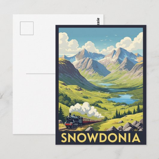 Snowdonia National Park Wales Reizen Briefkaart (Voorkant / Achterkant)