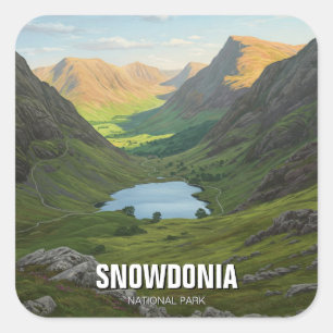 Snowdonia National Park Wales Reizen Vierkante Sticker