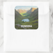 Snowdonia National Park Wales Reizen Vierkante Sticker (Tas)