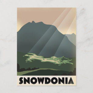 Snowdonia vintage stijl vakantieposter. briefkaart