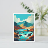 Snowdonia Wales Art Travel Vintage Briefkaart (Staand voorkant)