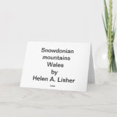 Snowdonische bergen feestdagen kaart (Achterkant)