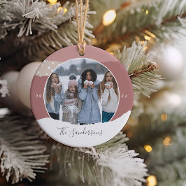 Snowdrift | Aangepaste kleurenblokfoto Keramisch Ornament