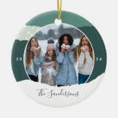 Snowdrift | Aangepaste kleurenblokfoto Keramisch Ornament (Voorkant)