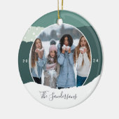 Snowdrift | Aangepaste kleurenblokfoto Keramisch Ornament (Links)