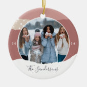 Snowdrift | Aangepaste kleurenblokfoto Keramisch Ornament (Voorkant)