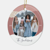 Snowdrift | Aangepaste kleurenblokfoto Keramisch Ornament (Links)