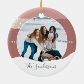 Snowdrift | Aangepaste kleurenblokfoto Keramisch Ornament (Achterkant)