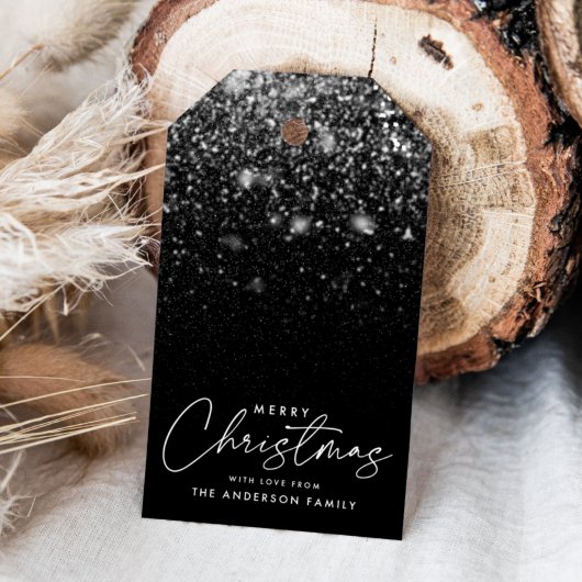 Snowdrift Black Merry kerst Cadeaulabel