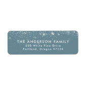 Snowdrift Blue Frost Holiday Return Address Etiket (Voorkant)