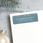 Snowdrift Blue Frost Holiday Return Address Etiket<br><div class="desc">Add a festive touch to your holiday envelopes with our wintry-themed return address labels! The labels display your name and address in white modern lettering with white snow flurries on a frosted blue background. The snowflake return address labels are perfect to use for Christmas cards, holiday party invites, and everyday...</div>