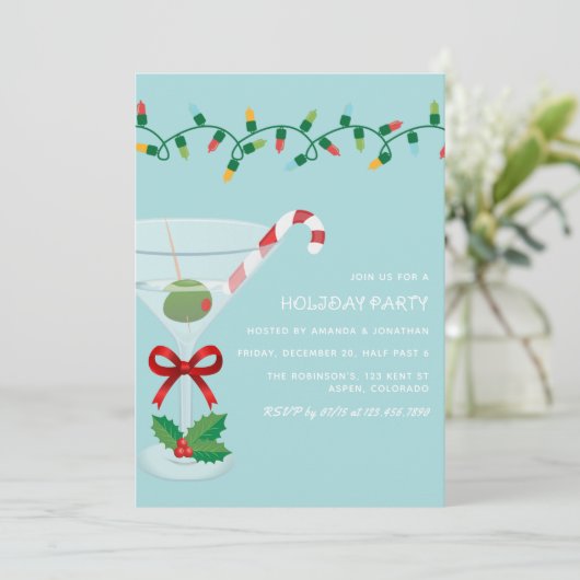 Snowdrift Christmas Holiday Cocktail Party Kaart (Staand voorkant)