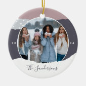 Snowdrift | Colorblock Photo Personalized Keramisch Ornament (Voorkant)