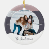 Snowdrift | Colorblock Photo Personalized Keramisch Ornament (Achterkant)