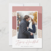 Snowdrift | Colorblock verticale foto Hanukkah Feestdagenkaart (Voorkant)