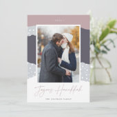 Snowdrift | Colorblock verticale foto Hanukkah Feestdagenkaart (Staand voorkant)