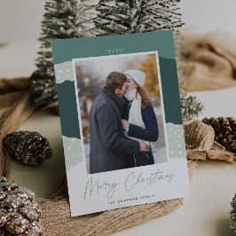 Snowdrift | Colorblock Verticale foto met kerstmis Feestdagenkaart